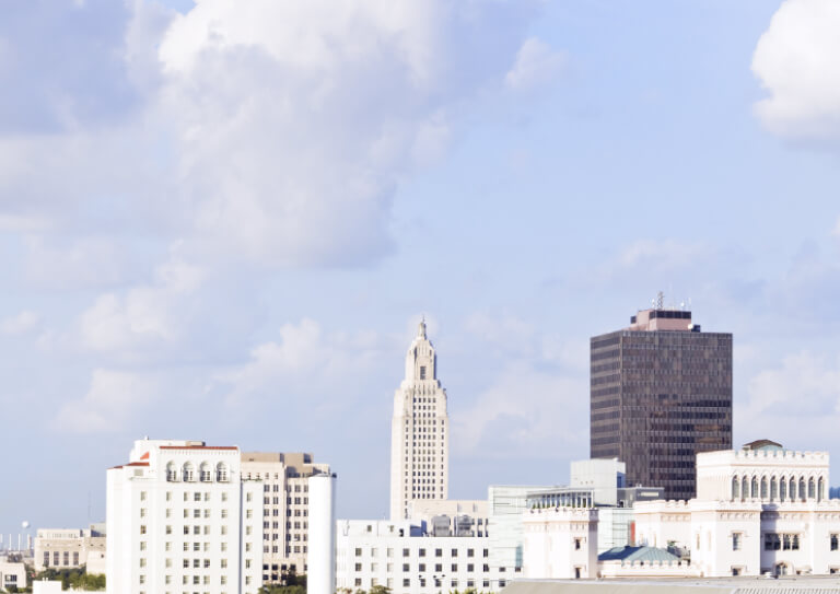 tall buildings and sky with clouds