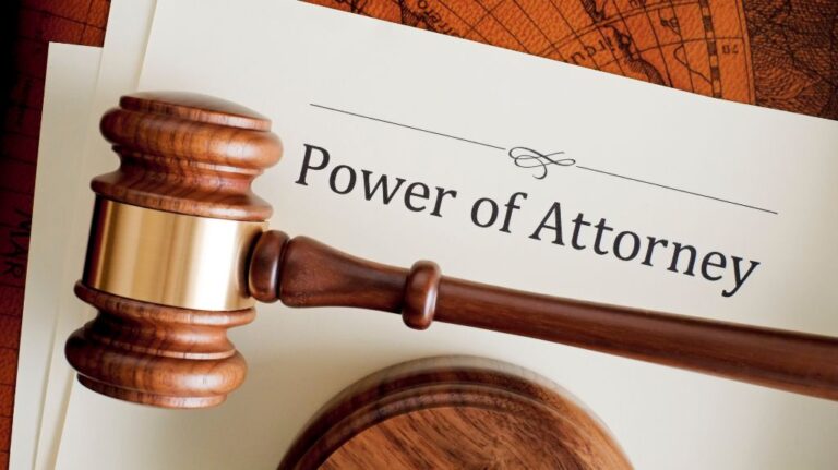 Power of Attorney Paperwork and Gavel on a Desk